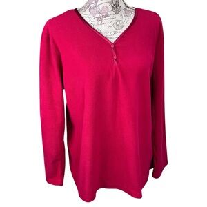 VTG Oscar de La Renta Women’s Red Long Sleeve Pullover Sleepwear XL Classic 90s